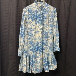 Tuckernuck Misty Blue Toile Tate Dress